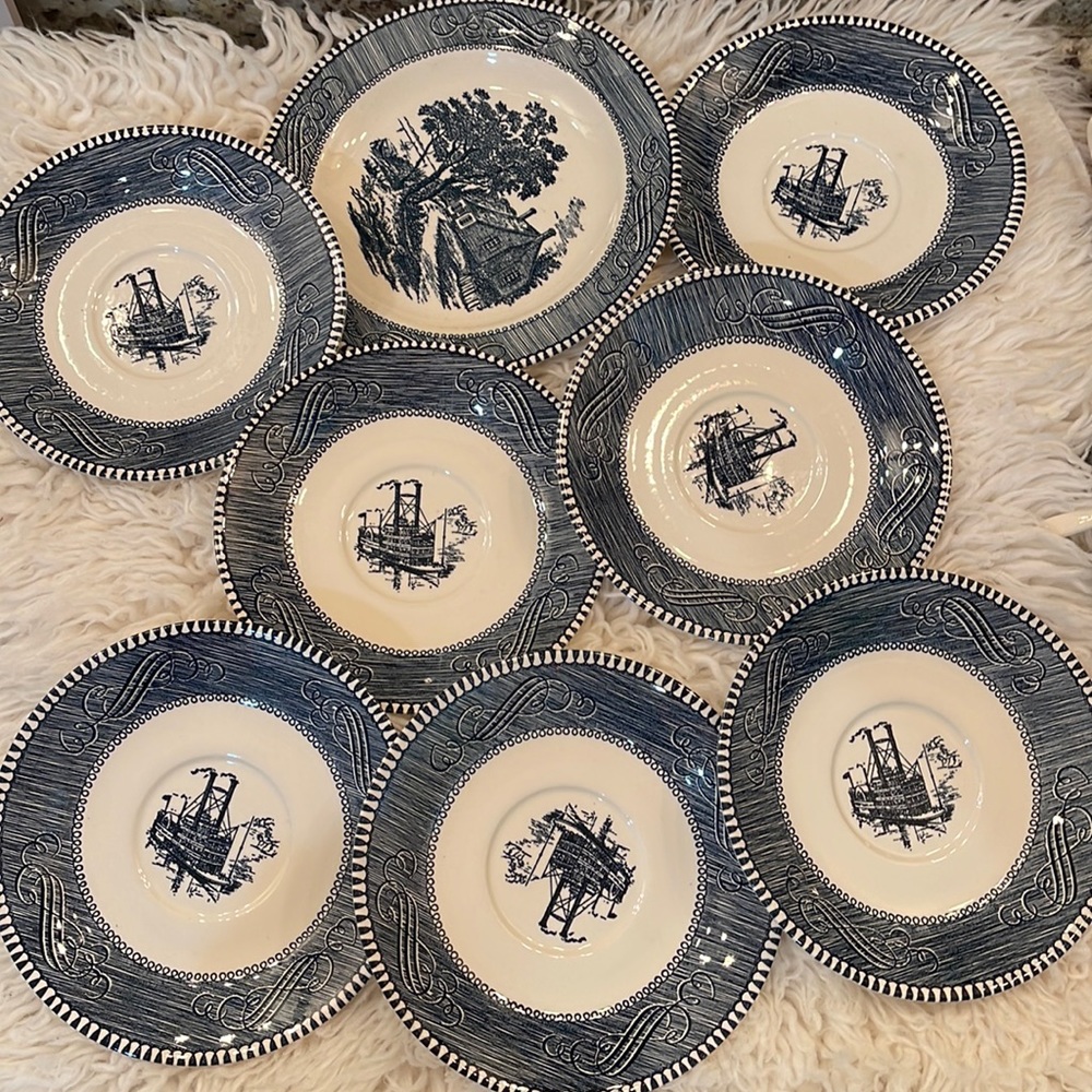 8 currier and Ives antique plates